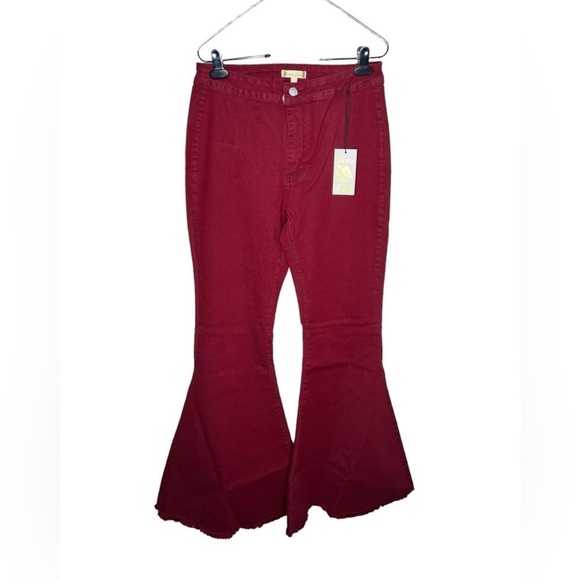 Home Folk Burgundy Flare Jeans - Picture 4 of 16